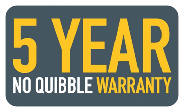 5 Year No Quibble Warranty